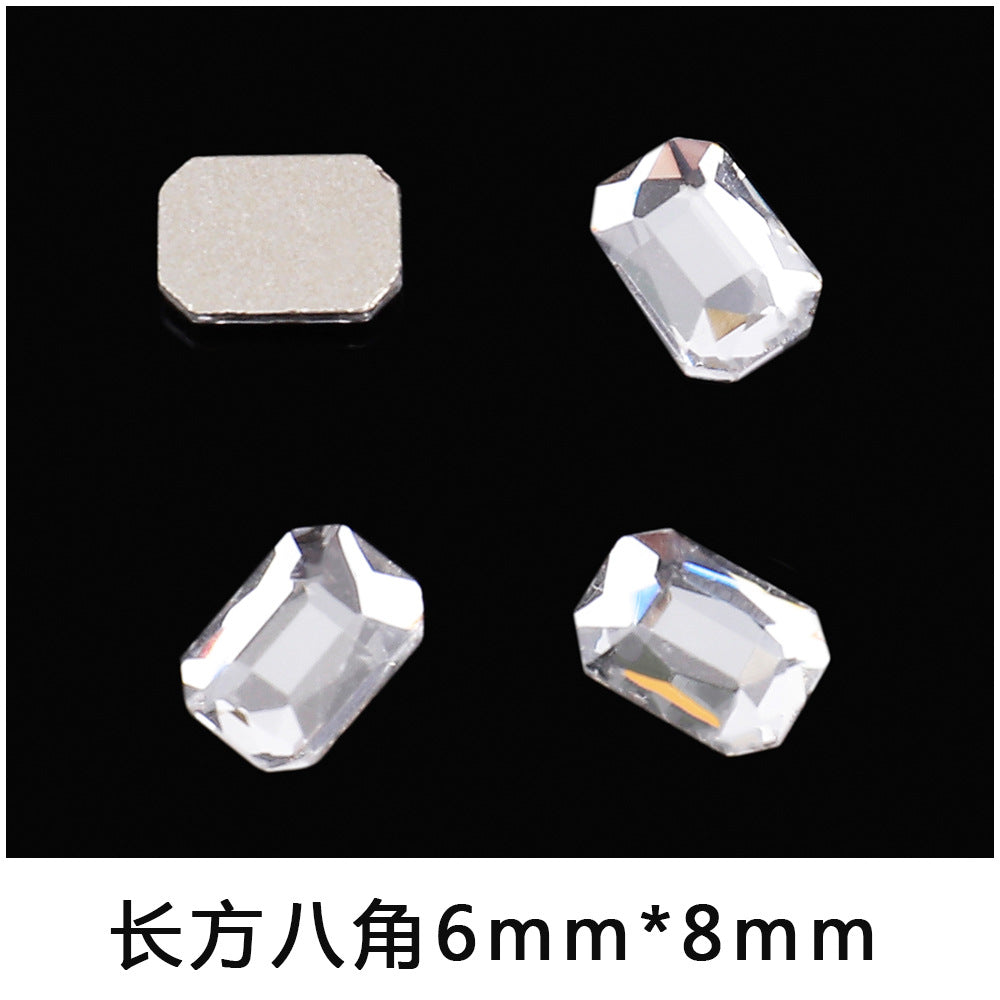 Mini Small Mixed Flatback Multi-Style Shaped Rhinestones Super Sparkle White Glass Nail Art Decorations