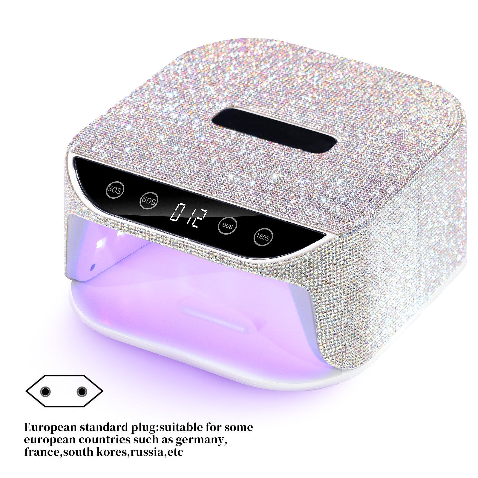 New Style Diamond-Inlaid UV LED Nail Lamp, High-Power Quick-Dry Gel Polish Machine for Professional Nail Salons