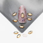 Cross-Border Supply Gold Champagne Flatback Shaped Nail Art Rhinestones Super Sparkle Gel Polish Adhesive Stones Non-Fading Base Color