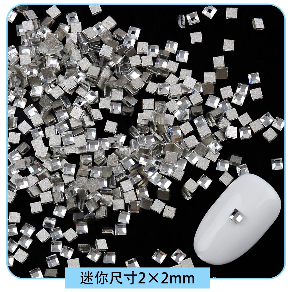 Mini Small Mixed Flatback Multi-Style Shaped Rhinestones Super Sparkle White Glass Nail Art Decorations