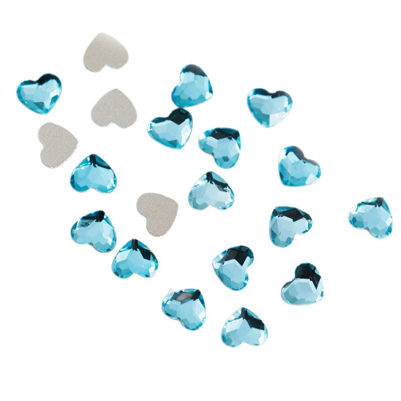 Lake Blue Small Flatback Shaped Rhinestones: Blue Rhombus, Marquise, Teardrop, Heart | Nail Art Glass Ornaments Wholesale