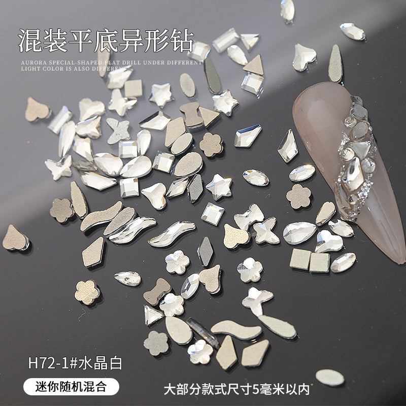 Princess Series Mixed Shapes Flatback Teardrop Crushed Rhinestones Diamond Nail Art Decorations Accessories