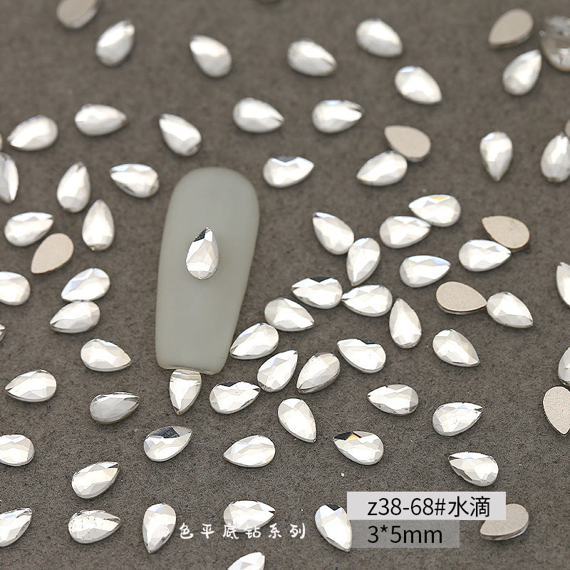 Princess Series Mixed Shapes Flatback Teardrop Crushed Rhinestones Diamond Nail Art Decorations Accessories