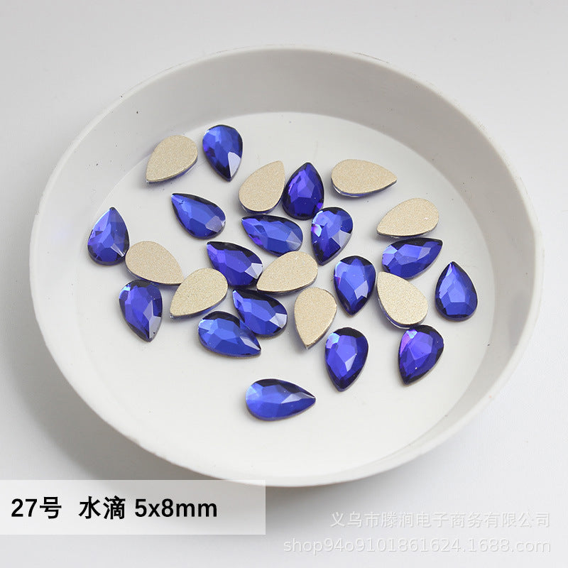 Flatback Shaped Rhinestones Series Deep Blue Colorful Nail Art Decorations Royal Blue Flatback Nail Rhinestones Wholesale Price