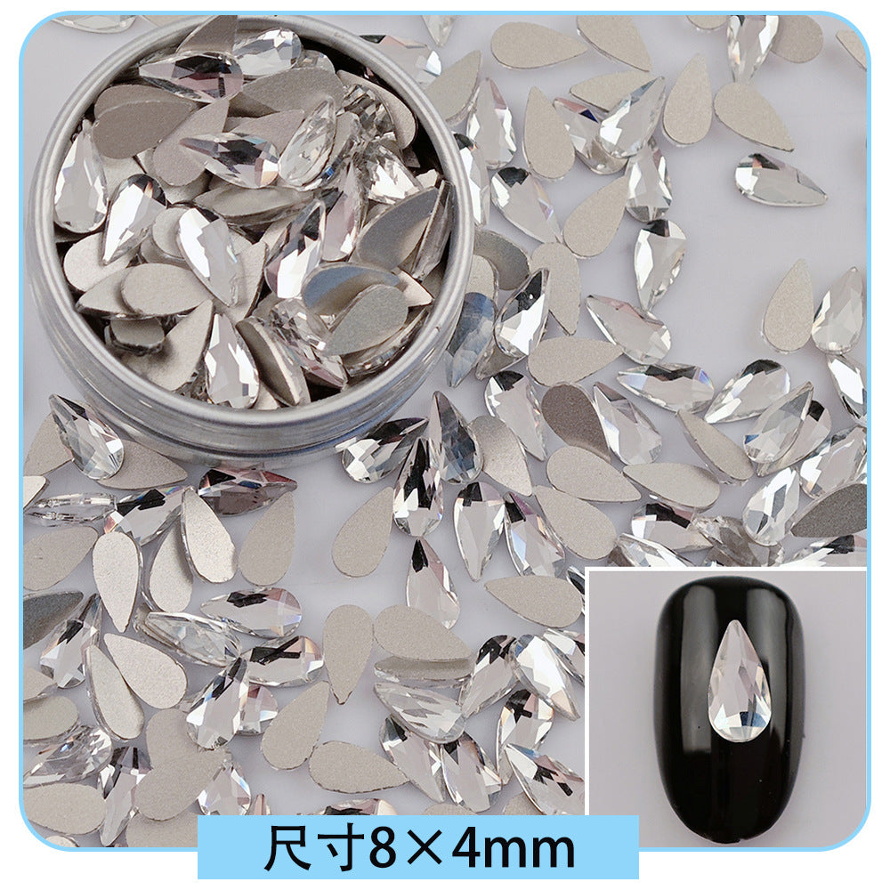 Mini Small Mixed Flatback Multi-Style Shaped Rhinestones Super Sparkle White Glass Nail Art Decorations