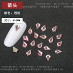 New Hot-Selling Light Pink Gold Base Flatback Shaped Marquise Teardrop Glass Rhinestones DIY Nail Art Accessories Wholesale