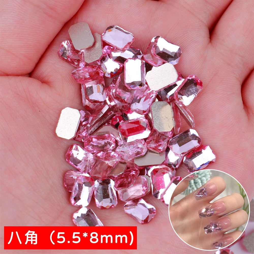 Mini Small Mixed Flatback Multi-Style Shaped Rhinestones Super Sparkle White Glass Nail Art Decorations