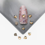 Cross-Border Supply Gold Champagne Flatback Shaped Nail Art Rhinestones Super Sparkle Gel Polish Adhesive Stones Non-Fading Base Color