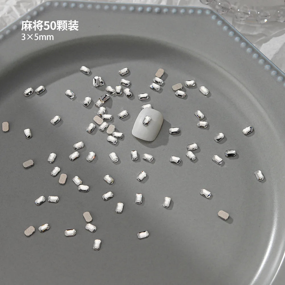 100pcs Nail Flat Shaped Diamond Jewelry White Super Sparkling Butterfly Star Water Droplet Diamond Glass Rhinestone Wholesale