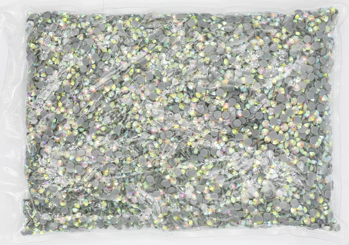 SS3-SS50 Big Bag Wholesale Top Quality Better DMC Crystal AB Glass Strass Iron On Hotfix Rhinestones