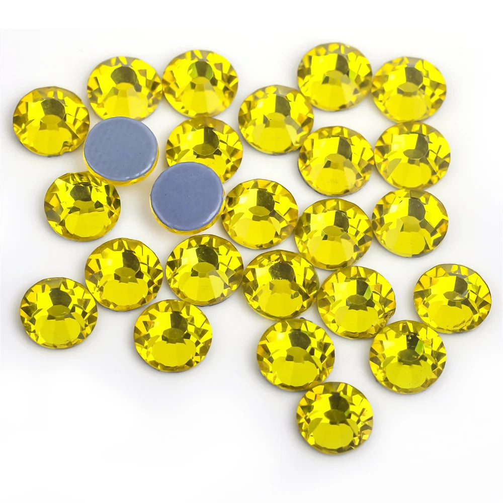 SS6-SS30 40Colors Crystal AB Better DMC Hot Fix Rhinestones,Glass Strass Hotfix Iron On Rhinestones Sewing & Fabric Decorations