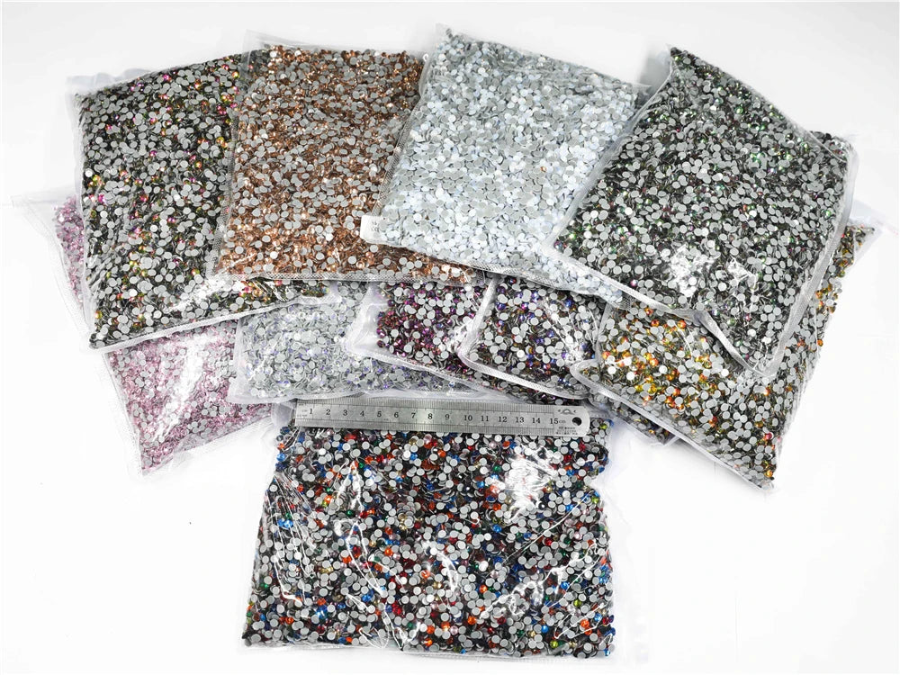 SS6-SS30 Bulk Bag 42 Colors Wholesale Top Quality Better DMC Hotfix Rhinestones Crystal Hot Fix Rhinestone Garment