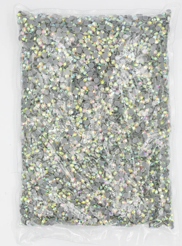 14400pcs Bulk Big package Crystal Clear Color ss3-ss30 Non Hot Fix Rhinestones FlatBack Nail Art Rhinestones Garment Decorations