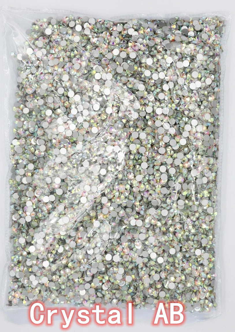 Bulk Big Package Flatback Crystals AB Nail Rhinestones For 3D Nails Art Decorations SS3-SS50 Glass Gems