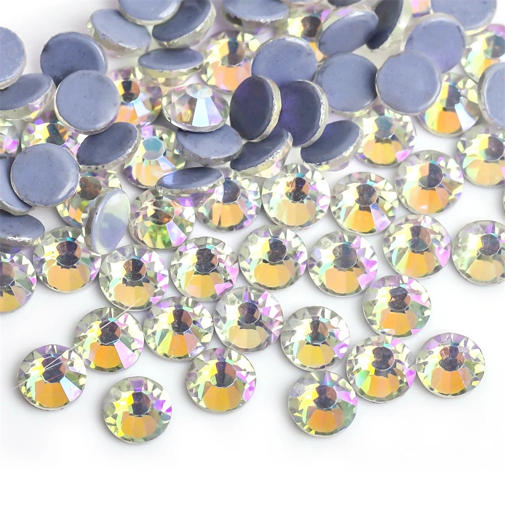 SS6-SS30 40Colors Crystal AB Better DMC Hot Fix Rhinestones,Glass Strass Hotfix Iron On Rhinestones Sewing & Fabric Decorations