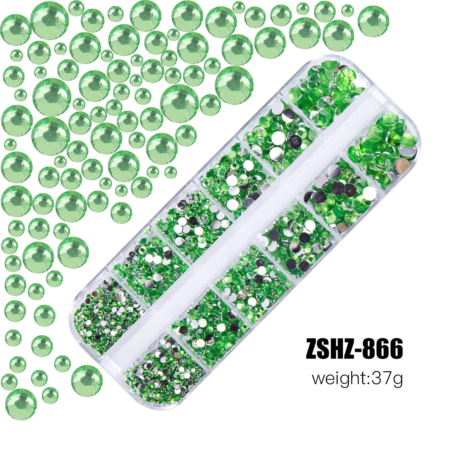 Acrylic Rhinestones Mixed Colors 12 Grid Box for Nail Art DIY Craft Decoration