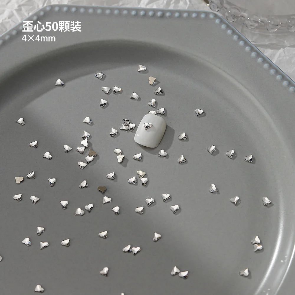 100pcs Nail Flat Shaped Diamond Jewelry White Super Sparkling Butterfly Star Water Droplet Diamond Glass Rhinestone Wholesale