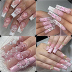 Hot Sale DIY Nail Art Kit with Ribbon Butterfly Pearl Moon Heart Resin Nail Decorations