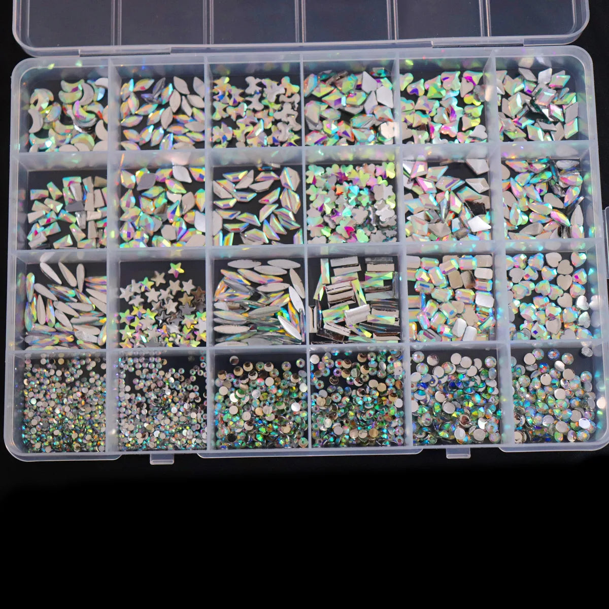 24 grid nail drill shaped resin drill mixed with flat bottomed round drill DIY jewelry