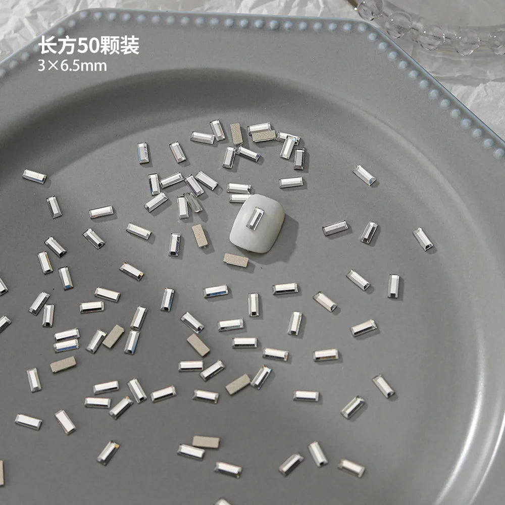 100pcs Nail Flat Shaped Diamond Jewelry White Super Sparkling Butterfly Star Water Droplet Diamond Glass Rhinestone Wholesale