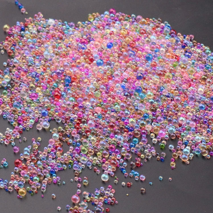 10g/bag Mini Bubble Ball Beads 0.6-3mm Mixed Tiny Beads For Glass Globe Silicone Mold Filler Charms DIY Nail Art Decor