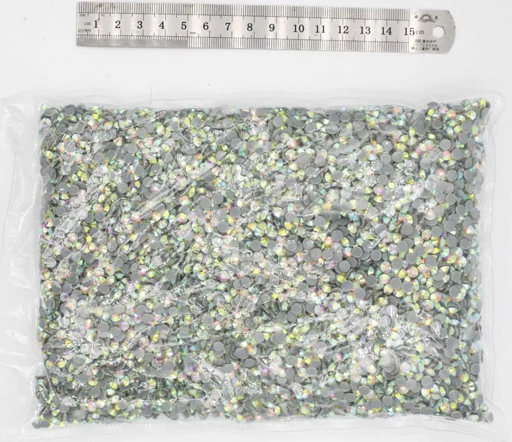 SS3-SS50 Big Bag Wholesale Top Quality Better DMC Crystal AB Glass Strass Iron On Hotfix Rhinestones