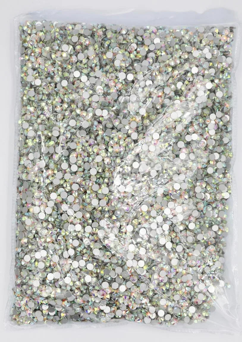 Bulk bag Wholesale Crystal AB /Clear Color ss3-ss50 Non Hot Fix Rhinestones FlatBack Nail Art Rhinestones Garment Decorations