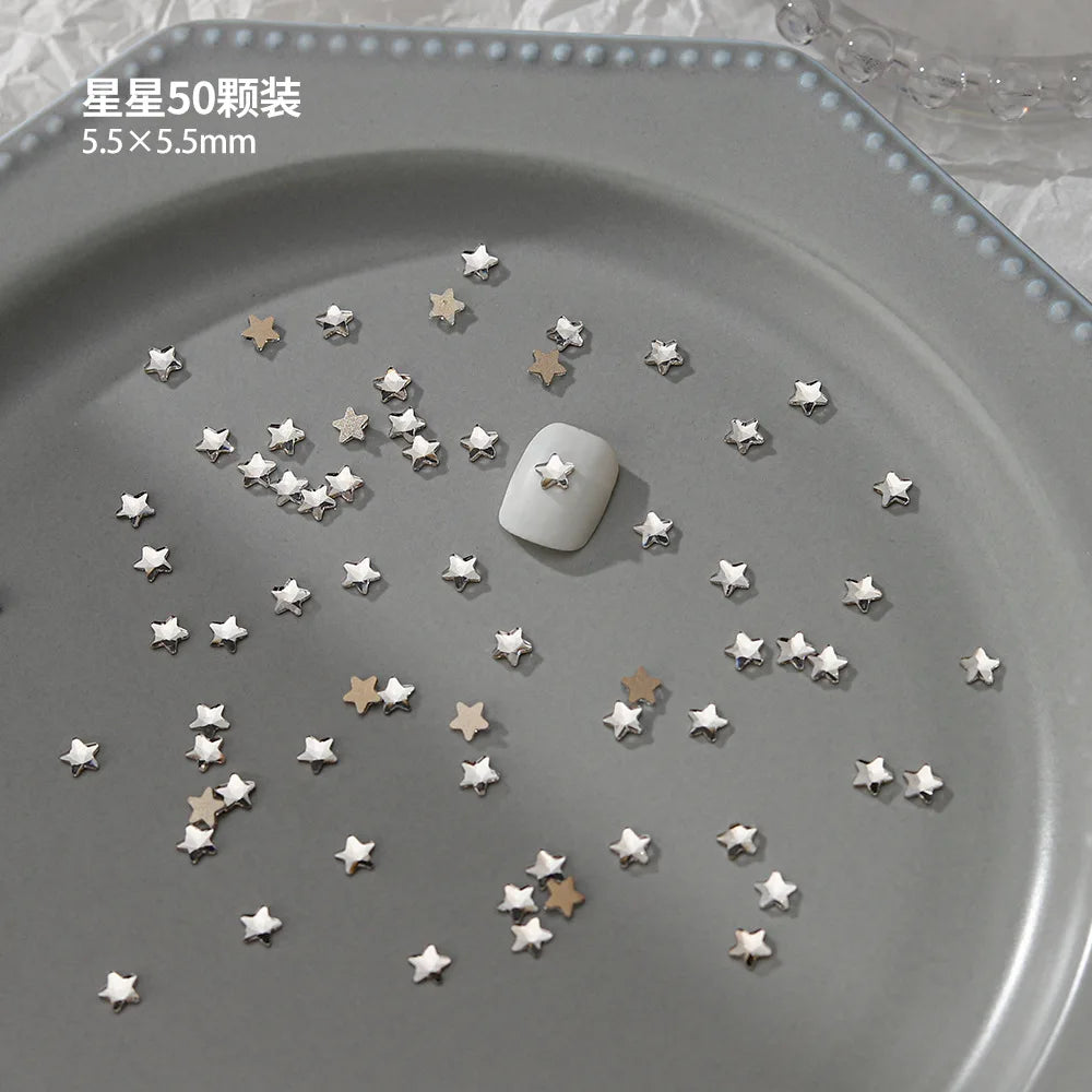 100pcs Nail Flat Shaped Diamond Jewelry White Super Sparkling Butterfly Star Water Droplet Diamond Glass Rhinestone Wholesale