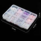 Hot Sale DIY Nail Art Kit with Ribbon Butterfly Pearl Moon Heart Resin Nail Decorations