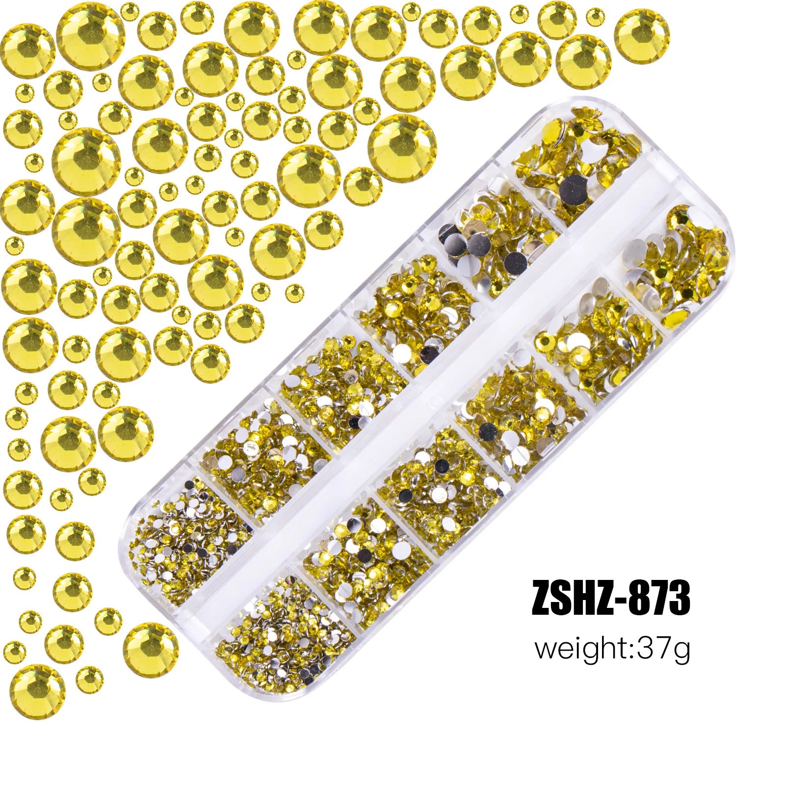 Acrylic Rhinestones Mixed Colors 12 Grid Box for Nail Art DIY Craft Decoration