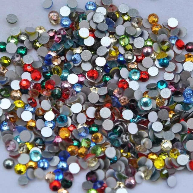 SS3~SS30 AAAAA Top Quality Crystal Non Hotfix Nail art Rhinestone Super Bright Glass Strass 3D Nail Art Decoration