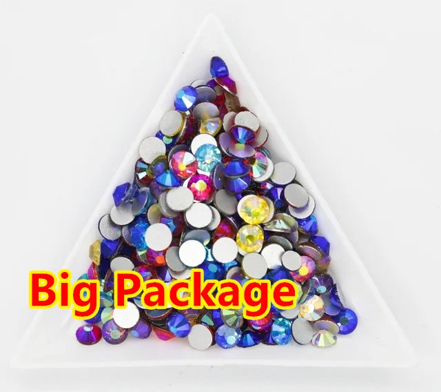 Wholesale Bulk Package SS3-SS30 Flatback Crystal AB Non hotfix Rhinestones Clear AB Strass for Nail Art Decorations