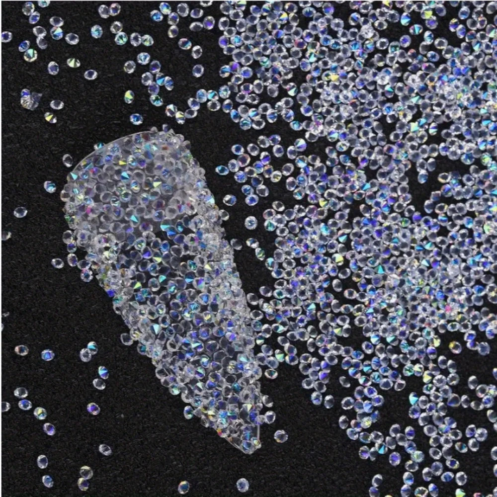 Shiny Crystal Glass Drill Round AB Diamond Nail Art Decoration DIY Accessories