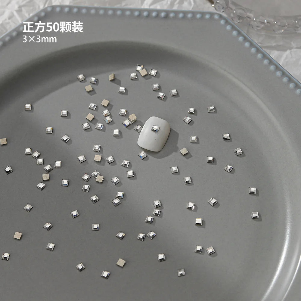 100pcs Nail Flat Shaped Diamond Jewelry White Super Sparkling Butterfly Star Water Droplet Diamond Glass Rhinestone Wholesale