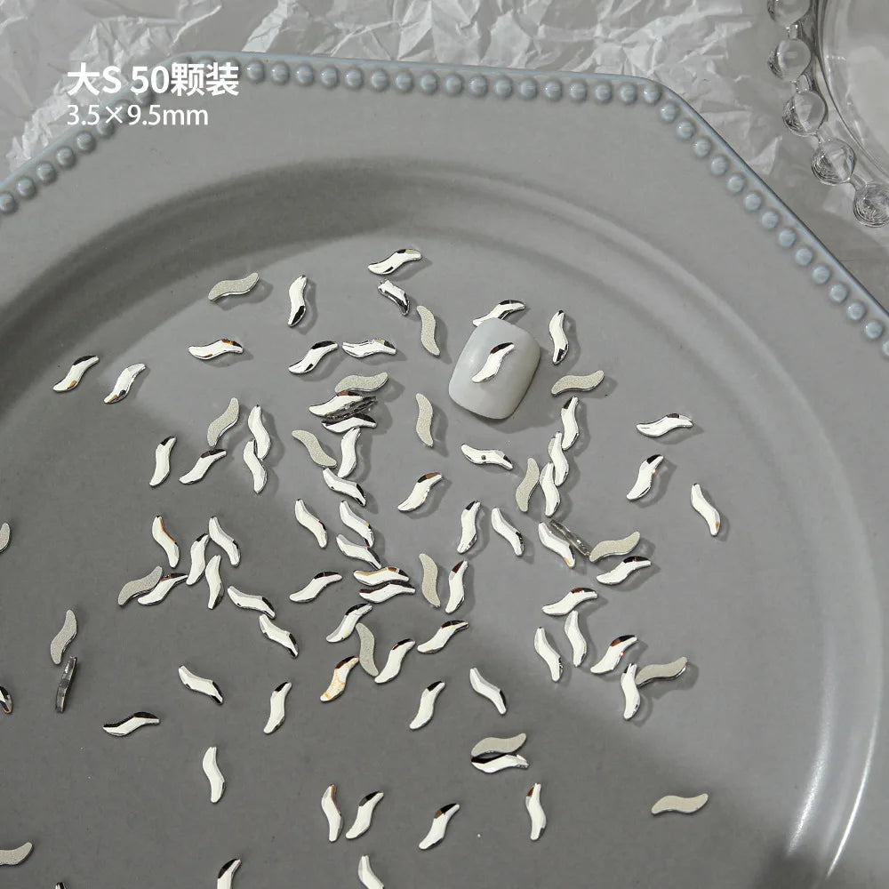 100pcs Nail Flat Shaped Diamond Jewelry White Super Sparkling Butterfly Star Water Droplet Diamond Glass Rhinestone Wholesale