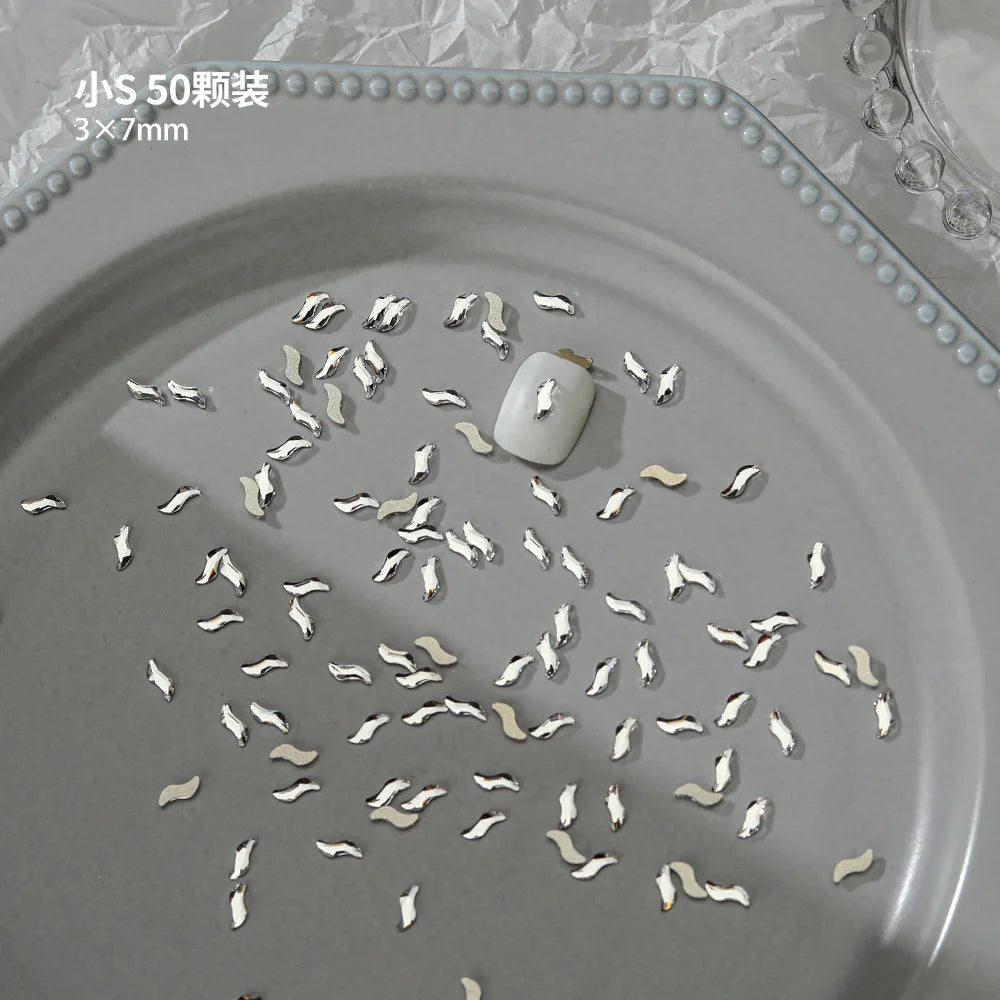 100pcs Nail Flat Shaped Diamond Jewelry White Super Sparkling Butterfly Star Water Droplet Diamond Glass Rhinestone Wholesale