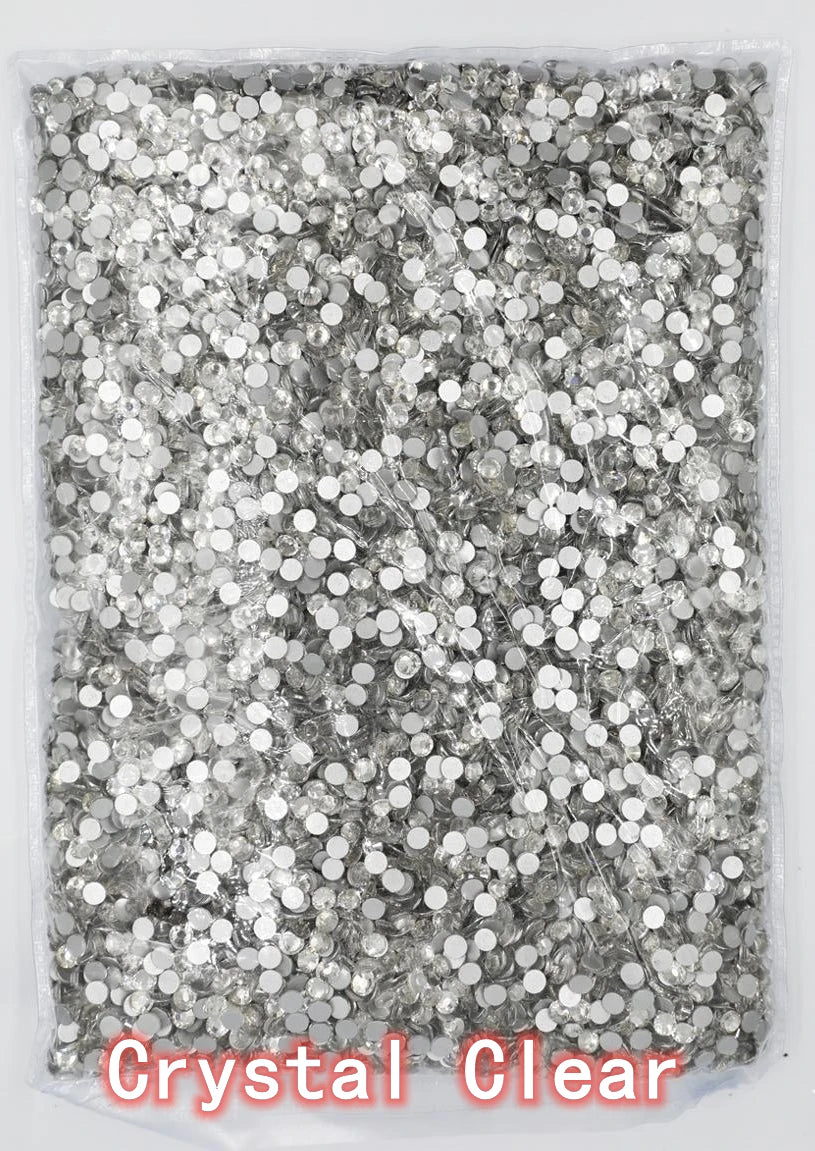 14400pcs Bulk Big package Crystal Clear Color ss3-ss30 Non Hot Fix Rhinestones FlatBack Nail Art Rhinestones Garment Decorations