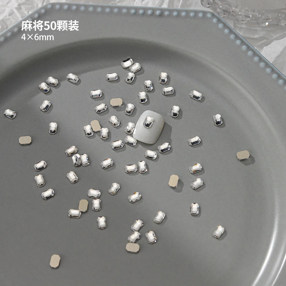 100pcs Nail Flat Shaped Diamond Jewelry White Super Sparkling Butterfly Star Water Droplet Diamond Glass Rhinestone Wholesale