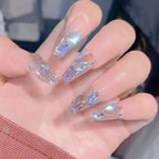 100pcs nail accessories Aurora Diamond Warm Elf trapezoidal heart-shaped small flat bottomed irregular Diamond Warm super flash