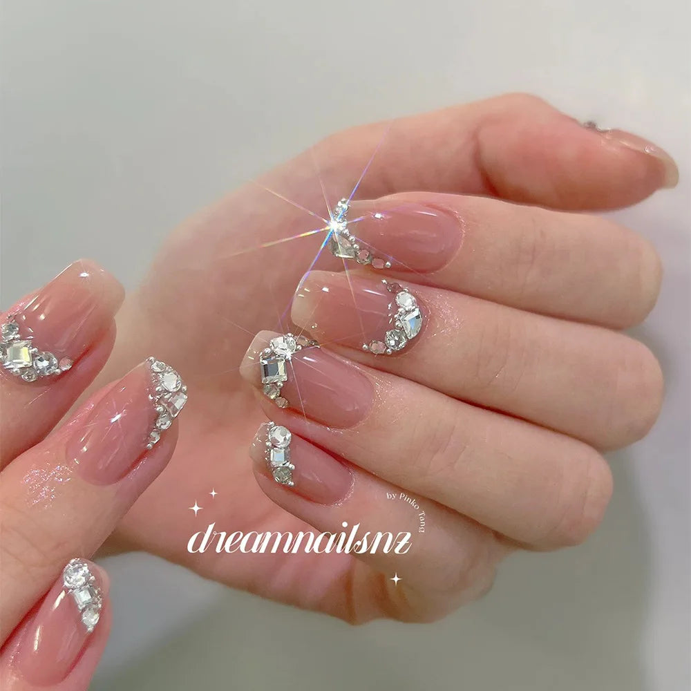 100pcs Nail Flat Shaped Diamond Jewelry White Super Sparkling Butterfly Star Water Droplet Diamond Glass Rhinestone Wholesale