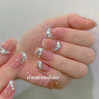 100pcs Nail Flat Shaped Diamond Jewelry White Super Sparkling Butterfly Star Water Droplet Diamond Glass Rhinestone Wholesale