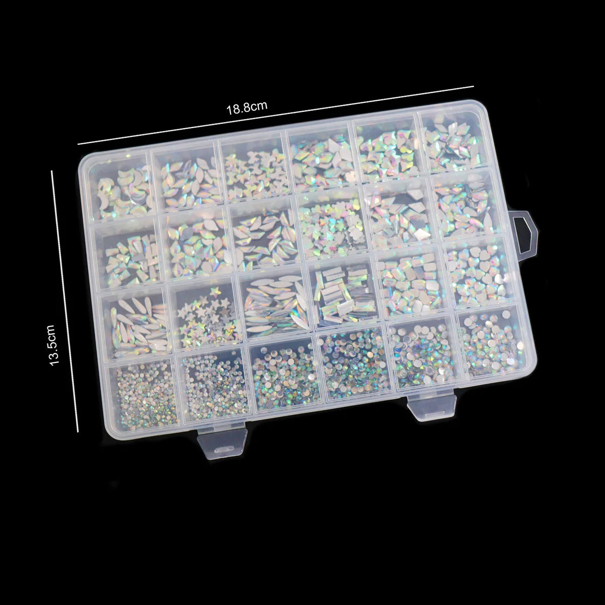 24 grid nail drill shaped resin drill mixed with flat bottomed round drill DIY jewelry