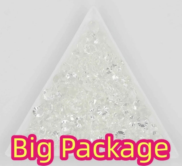 14400pcs Bulk Big package Crystal Clear Color ss3-ss30 Non Hot Fix Rhinestones FlatBack Nail Art Rhinestones Garment Decorations