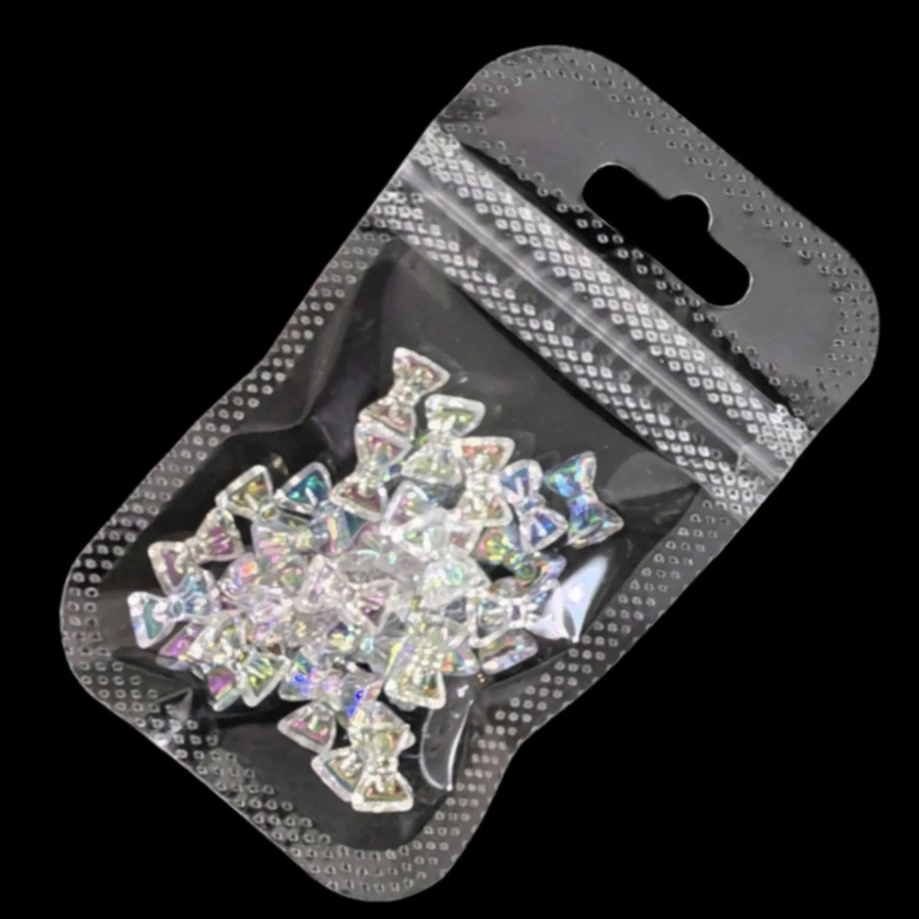 DIY Nail Art Accessories Pack Bow Tie Rhinestones Round Diamonds for Nail Decoration