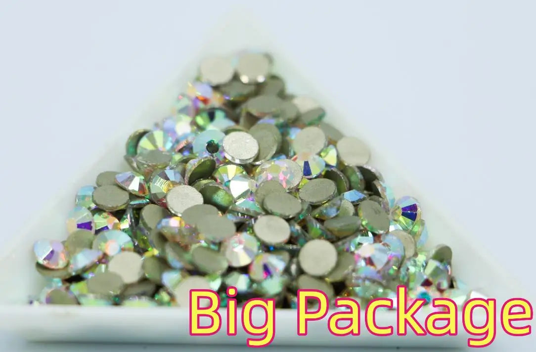 14400pcs Bulk Big package Crystal Clear Color ss3-ss30 Non Hot Fix Rhinestones FlatBack Nail Art Rhinestones Garment Decorations