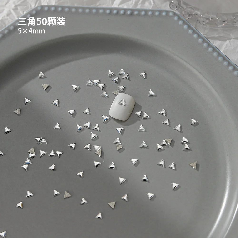 100pcs Nail Flat Shaped Diamond Jewelry White Super Sparkling Butterfly Star Water Droplet Diamond Glass Rhinestone Wholesale