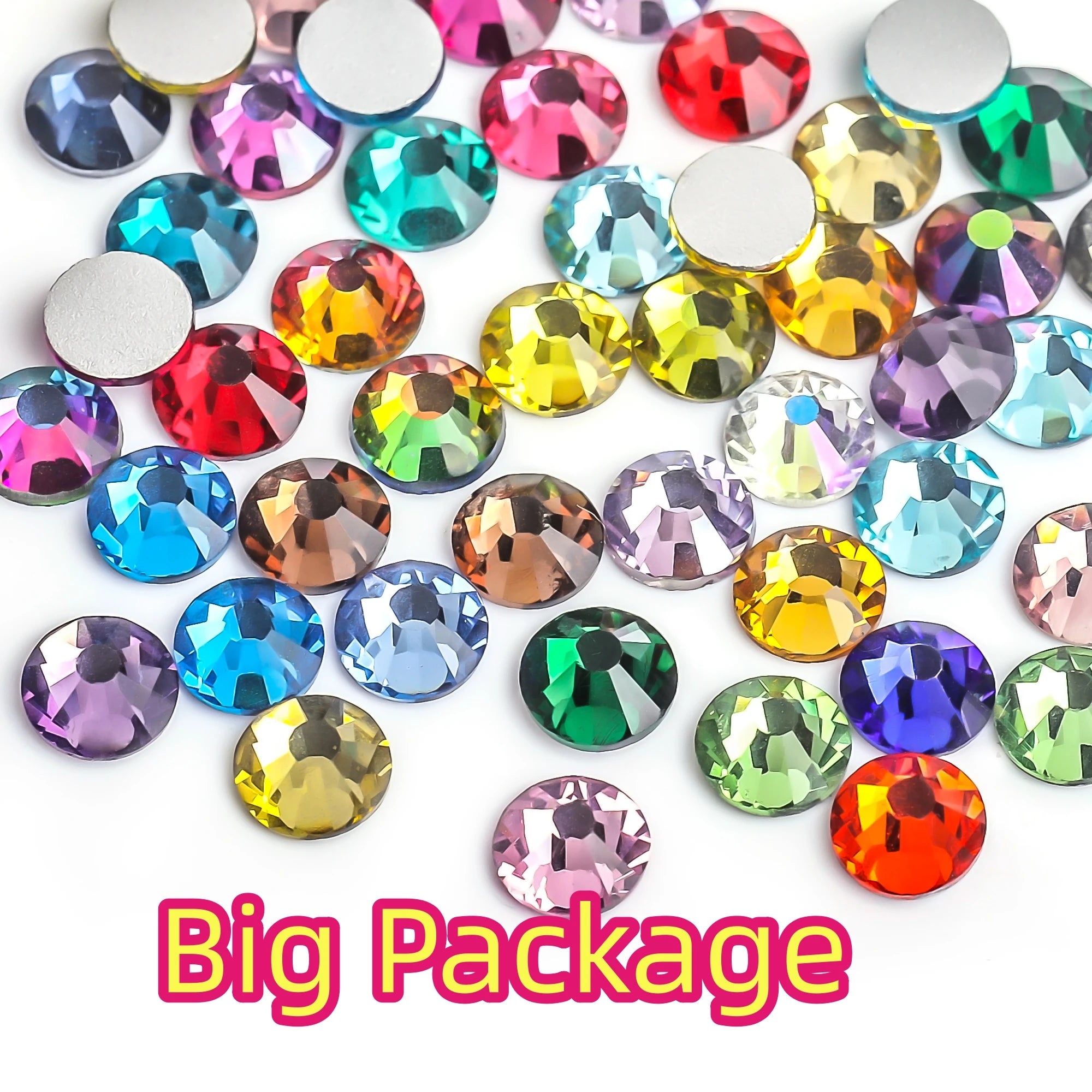 14400pcs Bulk Big package Crystal Clear Color ss3-ss30 Non Hot Fix Rhinestones FlatBack Nail Art Rhinestones Garment Decorations