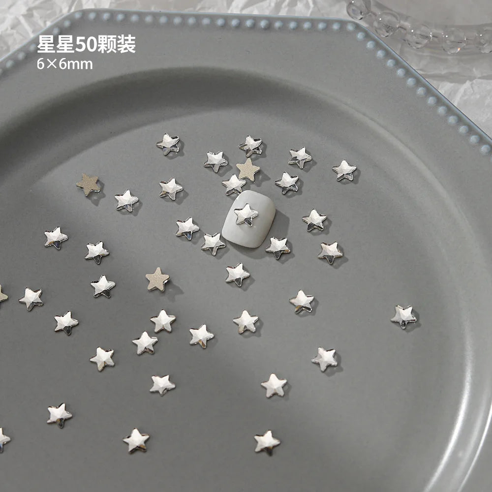 100pcs Nail Flat Shaped Diamond Jewelry White Super Sparkling Butterfly Star Water Droplet Diamond Glass Rhinestone Wholesale