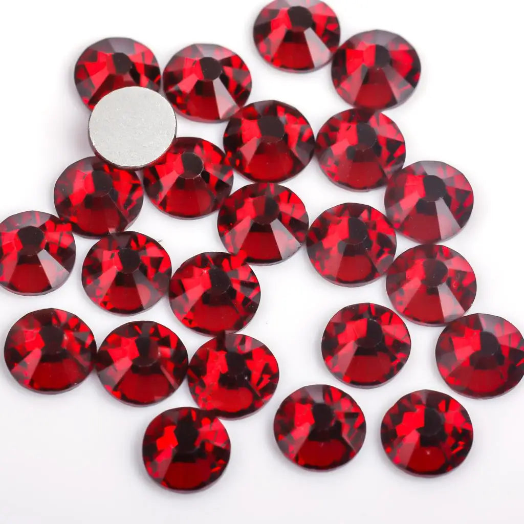 Siam Glass 3D Nail Art Rhinestones ss3 ss4 ss5 ss6 ss8 ss10 ss12 ss16 ss20 ss30 ss34 Crystal Non HotFix Nail Art Decorations