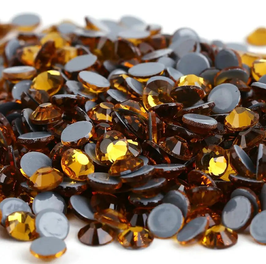 ss3,ss4,ss8,ss12,ss34 Hot fix Rhinestone Glitter Strass Flatback Glass Crystal Hotfix stones Iron on Rhinestones For Garment